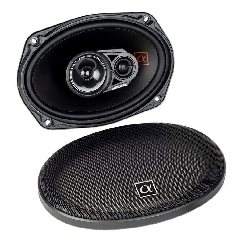 Alphasonik 1 Pair of NS693 Neuron Series 6x9 (420 Watts Max for The Pair) 210 Watts Max Per Speaker 3-Way Full-Range Car Audio Speaker with PEI Dome Tweeter Polypropylene Cone Grilles Included - Image 2