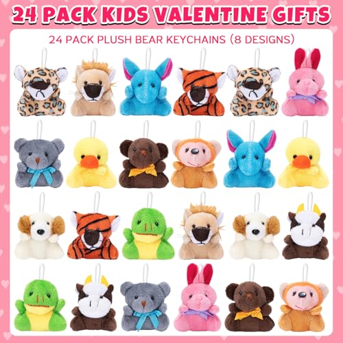 Partylamb 24PCS Mini Animal Plush Toy for Kids Easter Basket Stuffers for Girls Boys Bulk Small Stuffed Animals Keychains Cute Birthday Party Favors Easter Gift Egg Fillers School Classroom Prize - Image 5