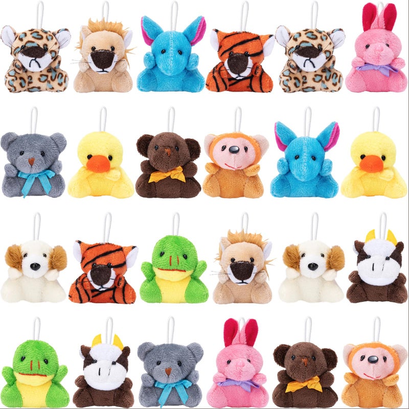 Partylamb 24PCS Mini Animal Plush Toy for Kids Easter Basket Stuffers for Girls Boys Bulk Small Stuffed Animals Keychains Cute Birthday Party Favors Easter Gift Egg Fillers School Classroom Prize - Image 3