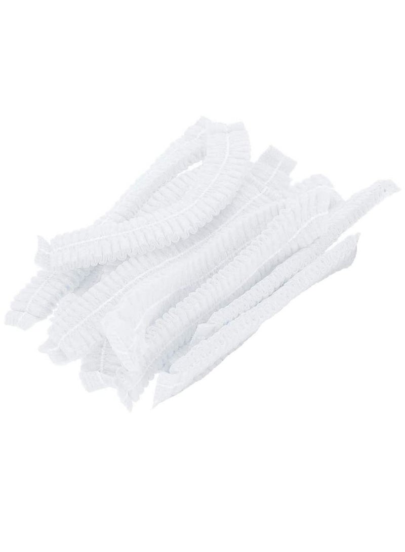 Disposable Bouffant Hair Net Kitchen Bathroom Cafeteria Restaurant Elastic Shower Cap White 100Pc - Image 2
