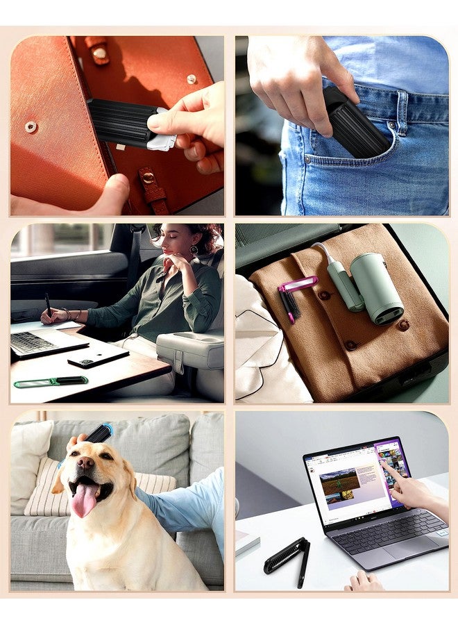 MoHern Folding Hair Brush For Men 6 Pcs Travel Hairbrush For Women Mini Hair Brush For Purse Pocket Hair Brush With Mirror For Girls - Image 4