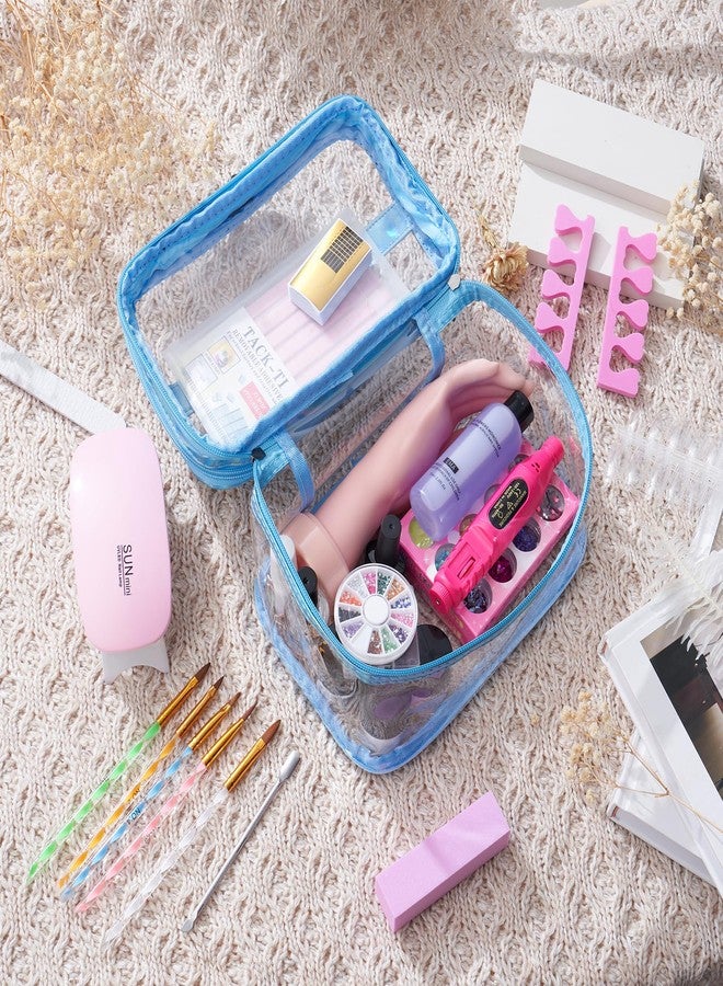 Wilfniee Nail Kit for Beginners with Everything: Practice Nail Hand Acrylic Set Professional Powder Liquid Starter Kits with Drill U/V Lamp in Cosmetic Gift Bag for Salon Home (Blue) - Image 2