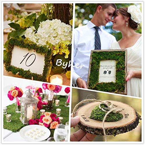 BYHER Dried Moss Mat for Wedding Birthday Party Fairy Garden Decorations, Dark Green (Green - 14" X 9") - Image 3