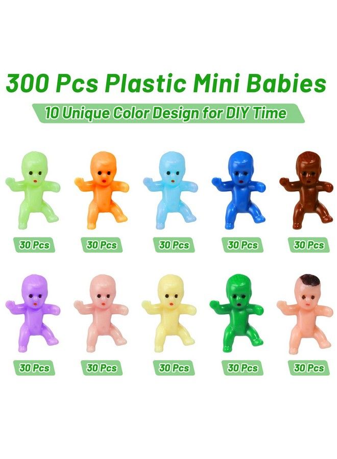 selizo Mini Plastic Babies, 200Pcs Tiny Plastic Baby Figurines Small King Cake Babies Bulk For Ice Cube My Water Broke Baby Shower Games (10 Colors) - Image 3