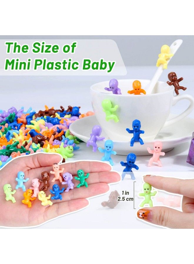 selizo Mini Plastic Babies, 200Pcs Tiny Plastic Baby Figurines Small King Cake Babies Bulk For Ice Cube My Water Broke Baby Shower Games (10 Colors) - Image 4