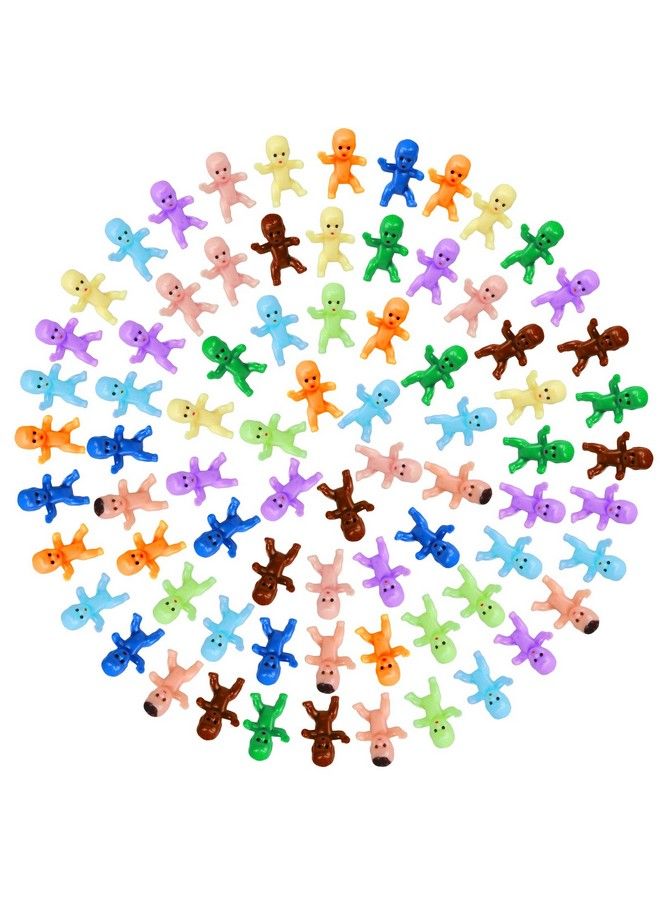 selizo Mini Plastic Babies, 200Pcs Tiny Plastic Baby Figurines Small King Cake Babies Bulk For Ice Cube My Water Broke Baby Shower Games (10 Colors) - Image 1