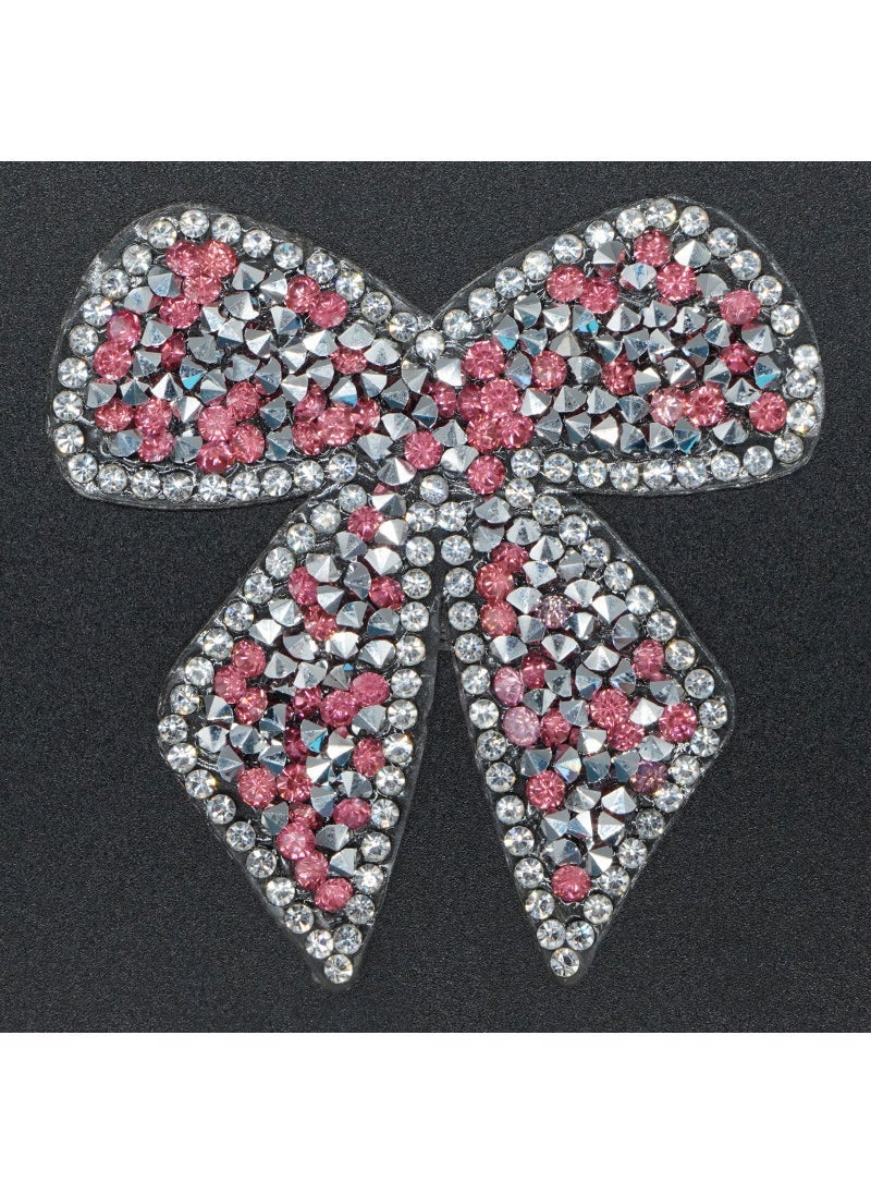 Rhinestone Iron-on Transfer Butterfly Bow Pattern Pink