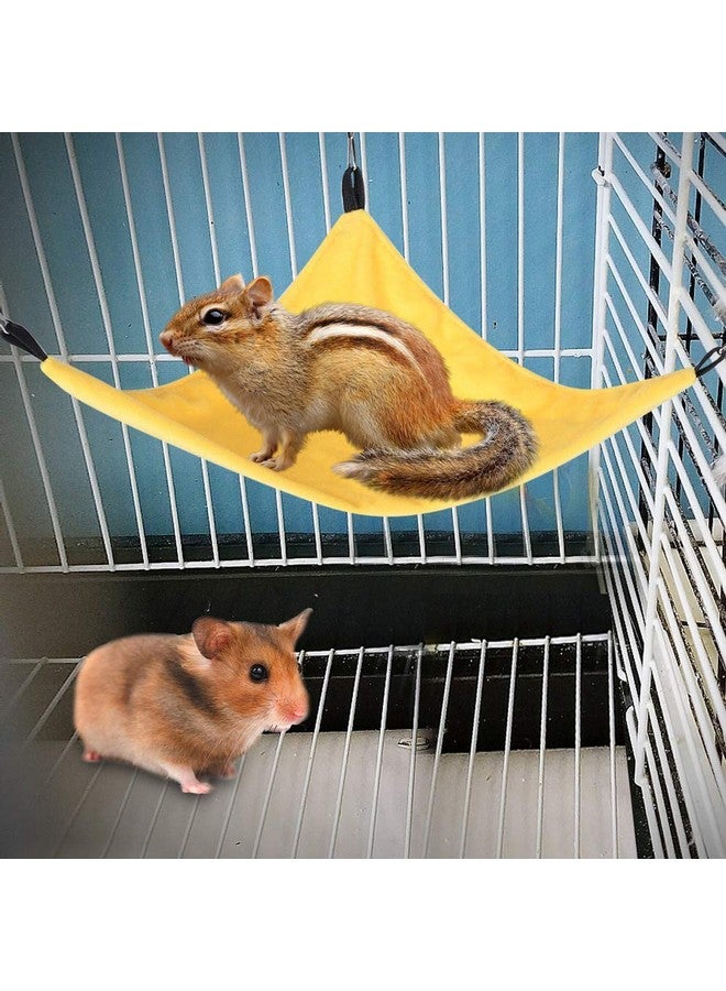 Acouto Small Pet Hammock Hanging Bed for Squirrel Hamster Sugar Glider Guinea Pig Guinea Pig Hammock Hamster Small Animal Corner or for Cage Rat Outdoor Squirrel Pssop Hammo (Yellow) - Image 4