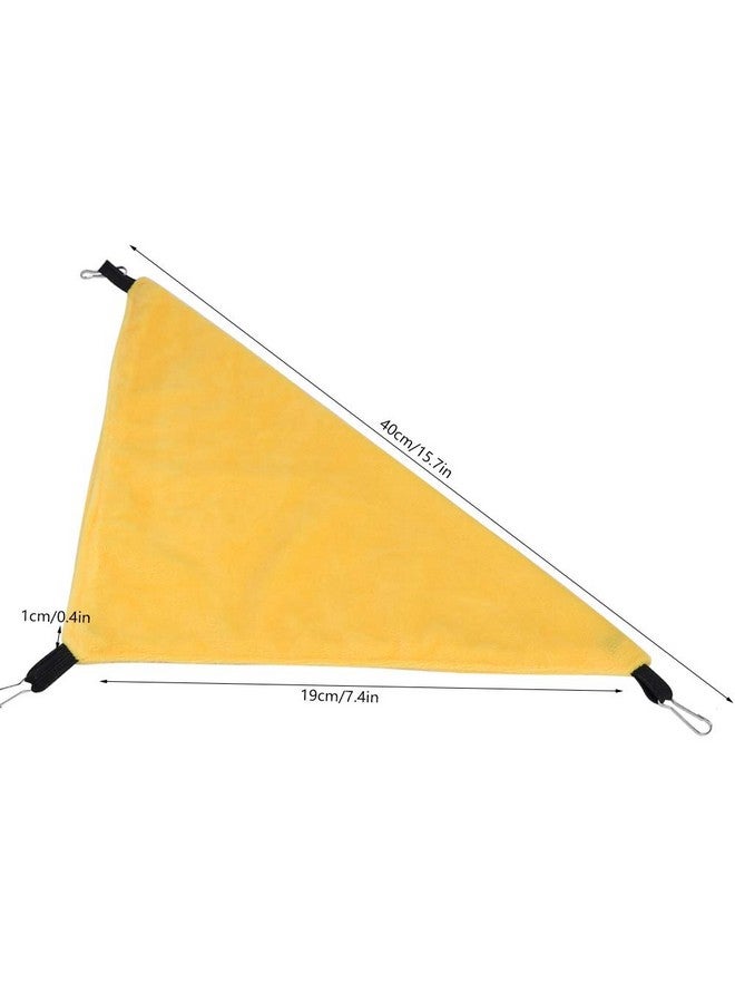 Acouto Small Pet Hammock Hanging Bed for Squirrel Hamster Sugar Glider Guinea Pig Guinea Pig Hammock Hamster Small Animal Corner or for Cage Rat Outdoor Squirrel Pssop Hammo (Yellow) - Image 3