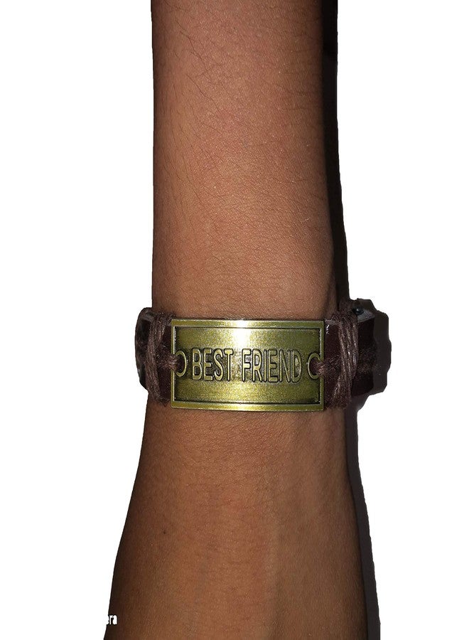 NPRC Handmade Brown Leather Bracelet for Men and Women/Unisex