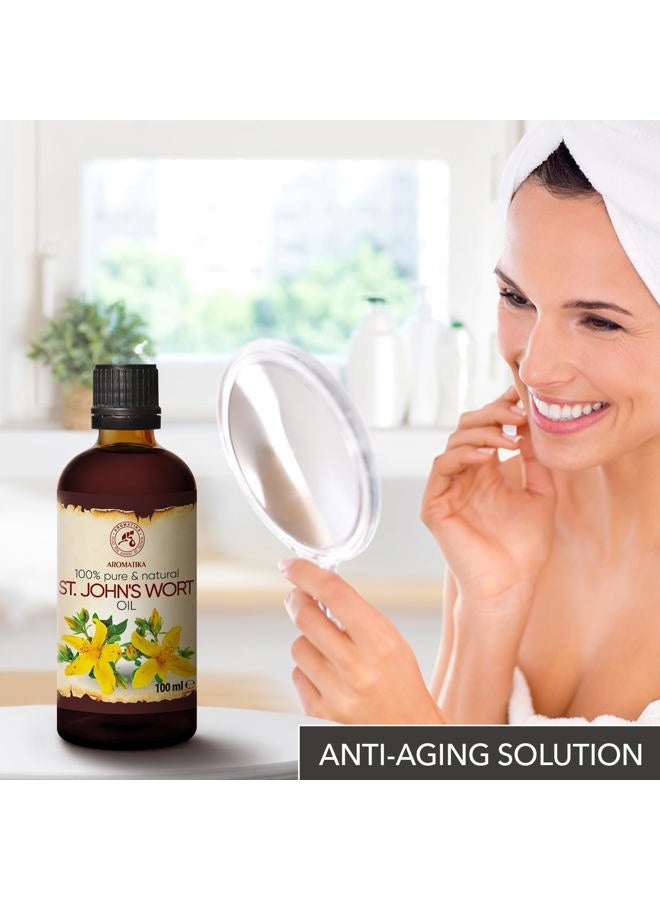Aromatika زيت سانت جون العطري 3.4 أونصة سائلة - 100 مل - هيبيريكوم بيرفوراتوم - 100% نقي وطبيعي - زيت سانت جون للعناية المكثفة بالوجه - الجسم - البشرة - الشعر - التدليك - رائع مع الزيوت الأساسية - Image 4