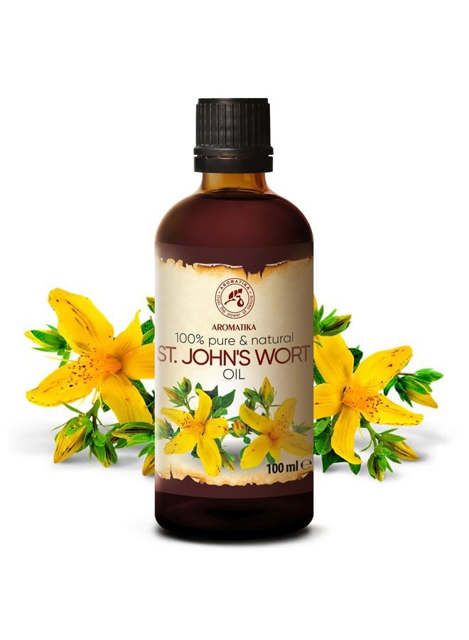 Aromatika زيت سانت جون العطري 3.4 أونصة سائلة - 100 مل - هيبيريكوم بيرفوراتوم - 100% نقي وطبيعي - زيت سانت جون للعناية المكثفة بالوجه - الجسم - البشرة - الشعر - التدليك - رائع مع الزيوت الأساسية - Image 2