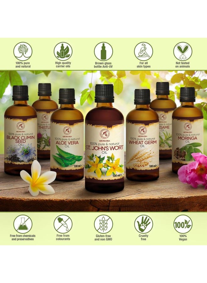 Aromatika زيت سانت جون العطري 3.4 أونصة سائلة - 100 مل - هيبيريكوم بيرفوراتوم - 100% نقي وطبيعي - زيت سانت جون للعناية المكثفة بالوجه - الجسم - البشرة - الشعر - التدليك - رائع مع الزيوت الأساسية - Image 3
