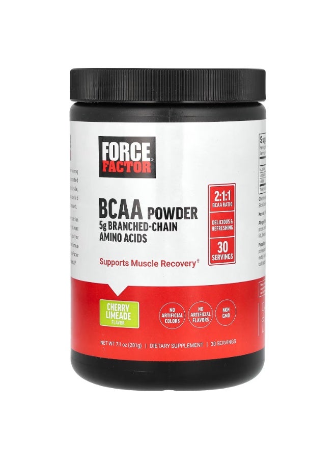 Force Factor BCAA Powder, Cherry Limeade, 7.1 oz (201 g) - Image 1