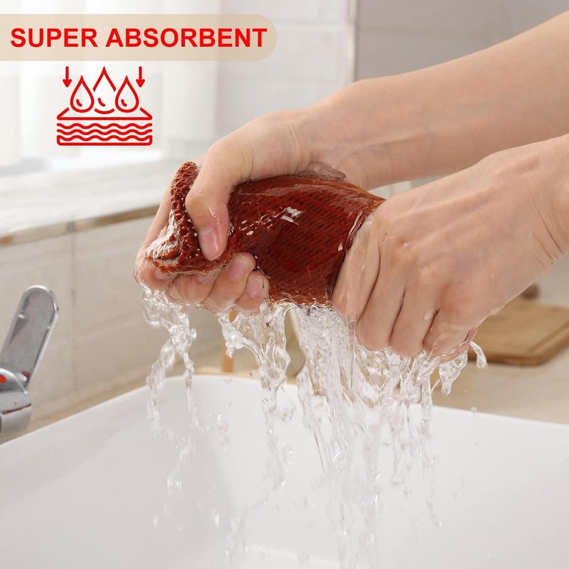 Kitinjoy 100 Cotton Waffle Weave Kitchen Towels 6Pack Super Soft and Absorbent Dish Towels for Drying Dishes Kitchen Hand Towels 13 in x 28 in Rust - Image 3