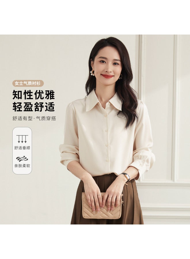 ROMON Four-Season Women'S Long-Sleeve Shirt, Versatile And Fashionable, Fresh And Stylish Workplace Shirt For Women - Image 2
