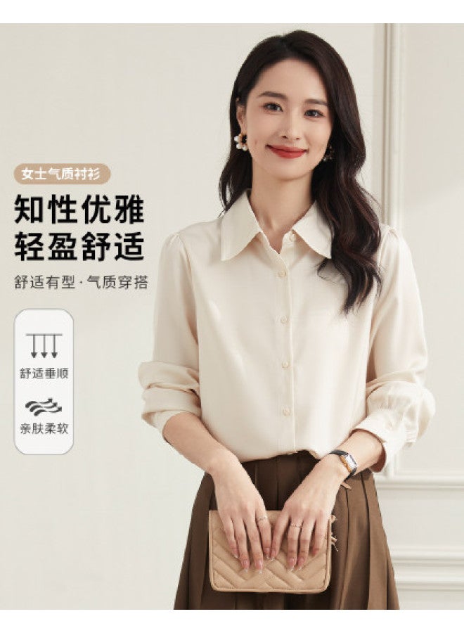 ROMON Four-Season Women'S Long-Sleeve Shirt, Versatile And Fashionable, Fresh And Stylish Workplace Shirt For Women - Image 1