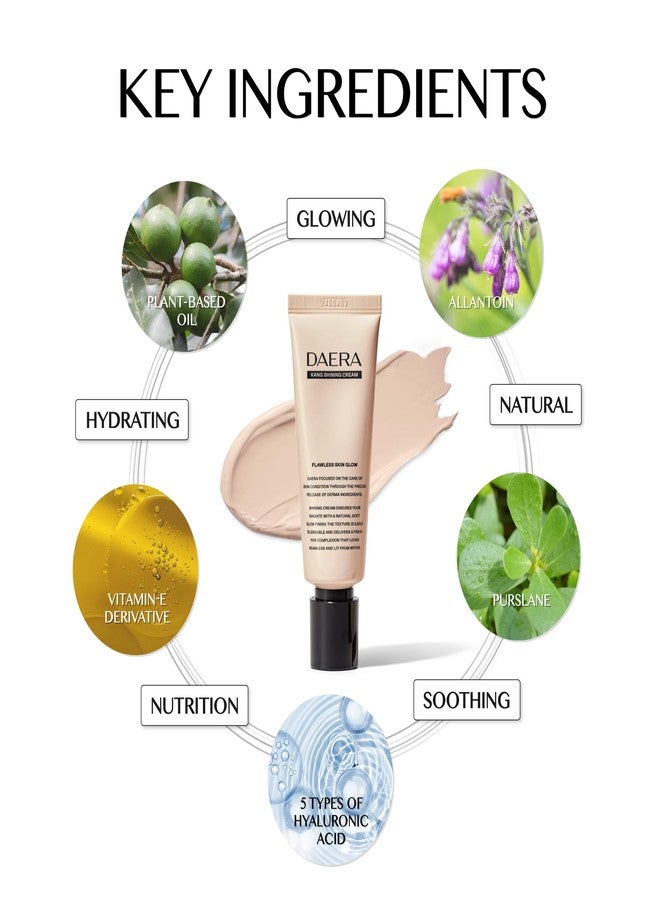 DAERA Kang Shining Korean BB Tinted Moisturizer Cream (1 Color,Neutral), Self Adjusting BB Cream,1.35 fl oz, Glowing Skin Natural Makeup, Buildable Coverage, Lightweight - Image 5