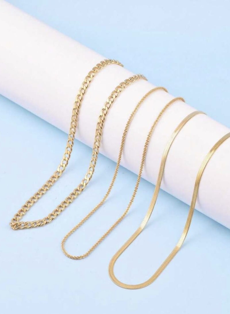 YUCCA Set of 3 Long Lasting Stainless Steel Chain and Dagger Chain Everyday Use Layers Wear Both or Each Piece Alone - Image 4