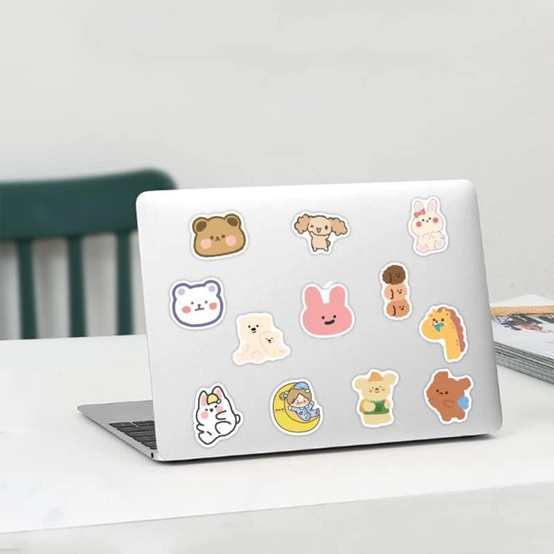 ELECDON Cute Cartoon Bear Stickers for 100pcs Kids Scrapbooking Kawaii Aesthetic Vinyl Stickers for Water Bottles HydroFlasks Laptop Journal Fridge Skateboard Decals Lovely Gift for Girls Teens Adult(bear) - Image 4