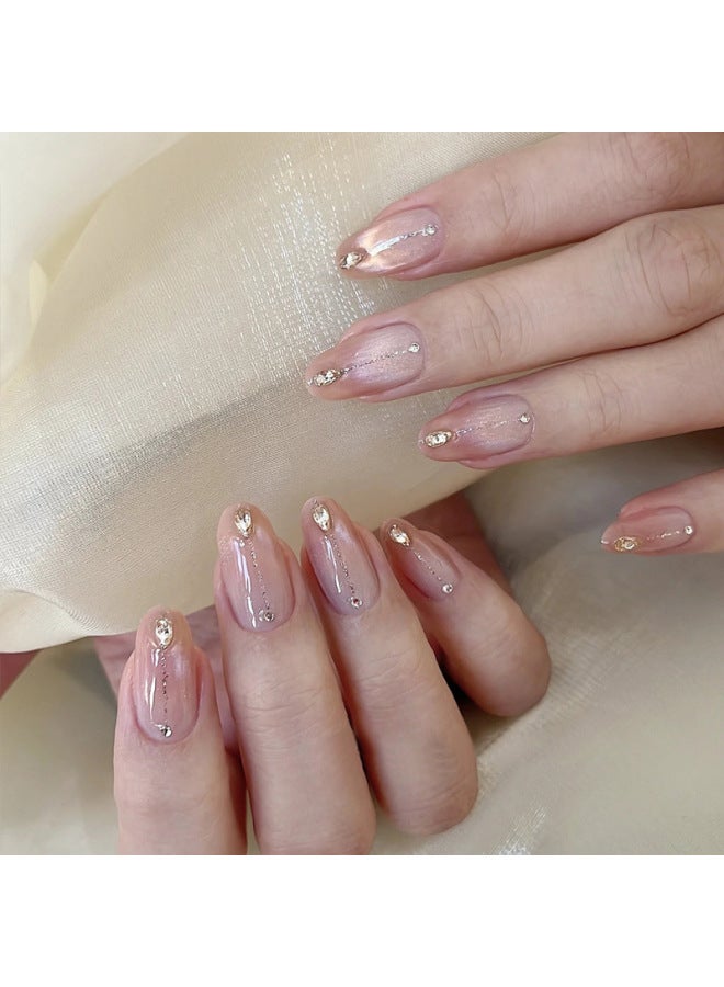 Little Red Book  Hand-worn Nail Pieces Butterfly Cat's Eye Rhinestone Advanced Sense Nail Patch Hot Girl Fake Nail Pieces