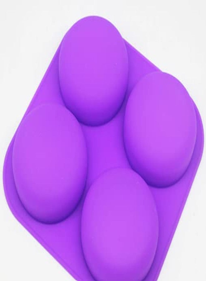 BAKING SET Round Shape Silicone Moulds for Soaps and Chocolate Jelly Desserts 4 Cavity Plain Mould | - Image 3
