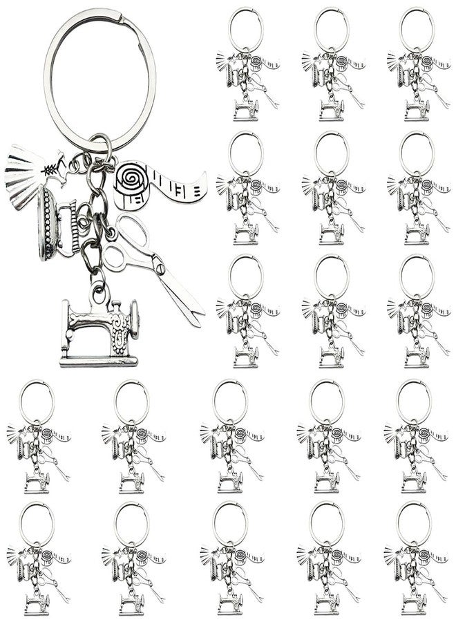 iMagitek 20 Pcs Sewing Keychains Knitting Keyrings Quilting Keychain Gifts for Quilter Sewing Appreciation Gifts for Costume Designer Quilters Seamstress Mom Grandma - Image 1