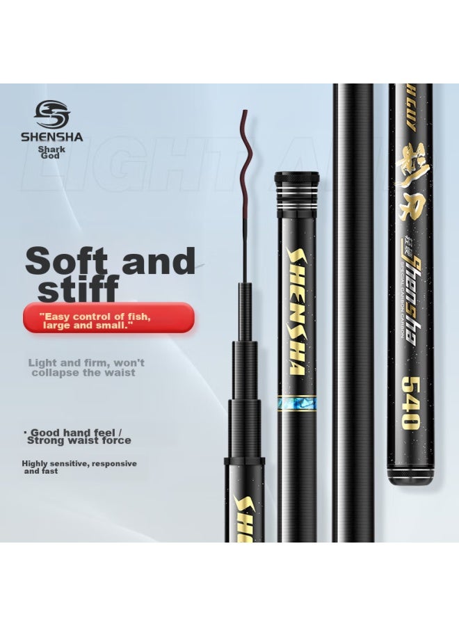 Shark Shensha Yingren 4.5-meter Fishing Rod, Handheld Rod, Ultra-light, Ultra-hard, 5h28 Action, Platform Fishing Rod, Fishing Pole, Fishing Tackle - Image 3