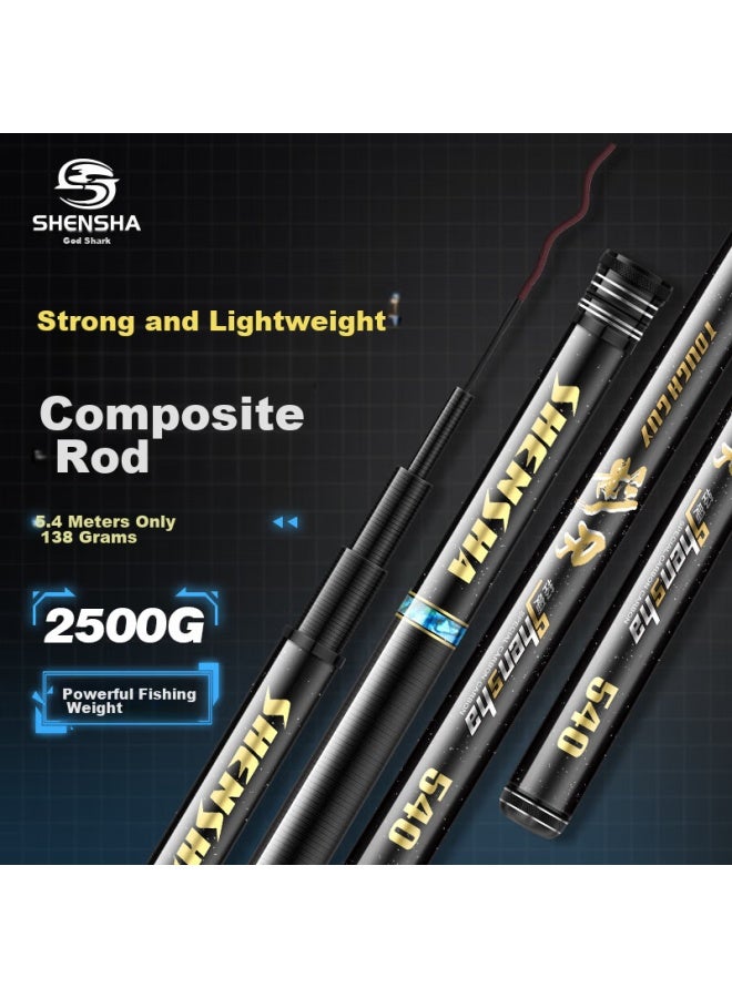 Shark Shensha Yingren 4.5-meter Fishing Rod, Handheld Rod, Ultra-light, Ultra-hard, 5h28 Action, Platform Fishing Rod, Fishing Pole, Fishing Tackle - Image 1