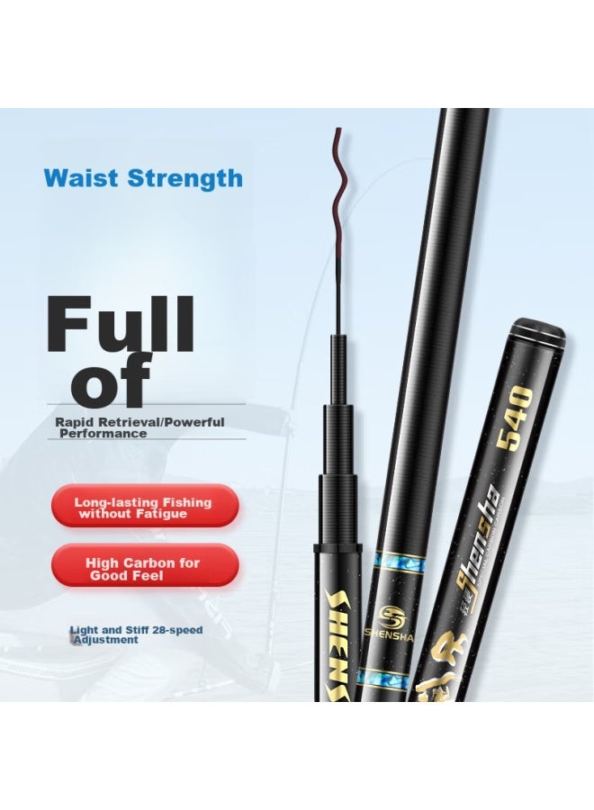 Shark Shensha Yingren 4.5-meter Fishing Rod, Handheld Rod, Ultra-light, Ultra-hard, 5h28 Action, Platform Fishing Rod, Fishing Pole, Fishing Tackle - Image 4