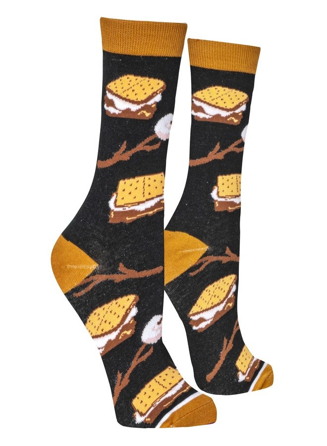 Crazy Socks Smores Fun Print Novelty Crew Socks for Women - Image 3