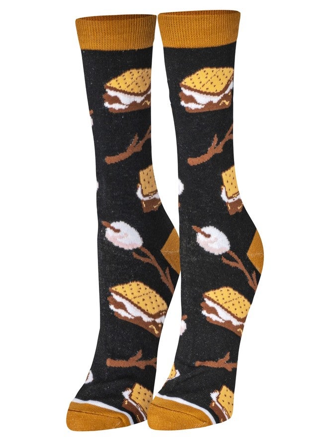 Crazy Socks Smores Fun Print Novelty Crew Socks for Women - Image 2