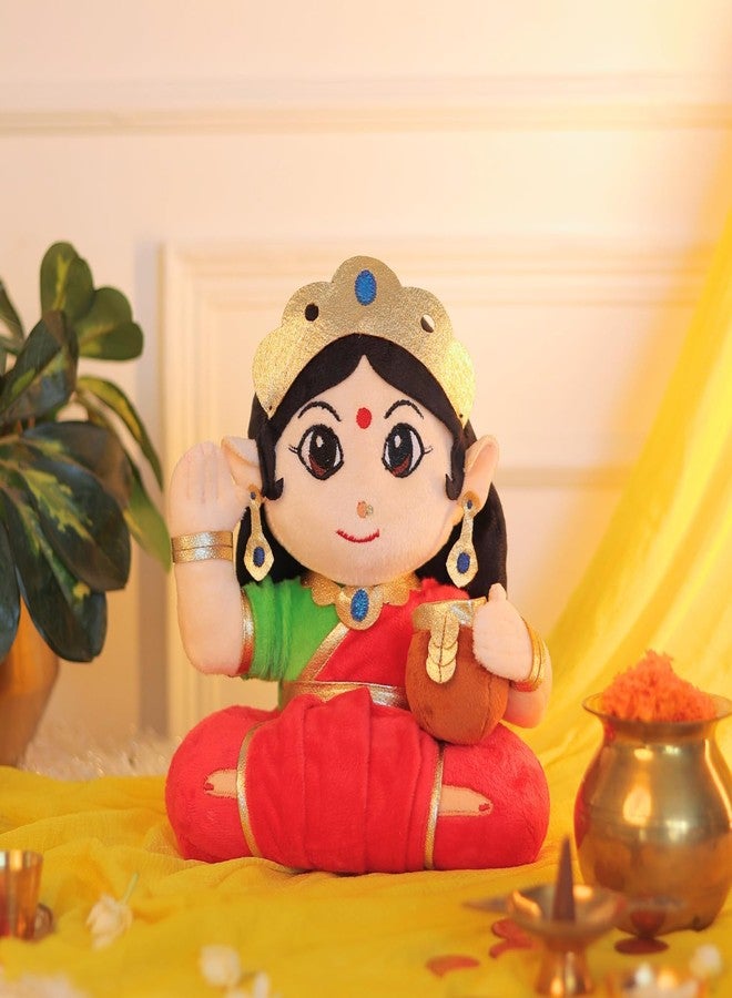 Panda's Box Mantra Chanting Devi Lakshmi | Interactive Musical Soft Stuffed Plush Toy | Non-Toxic, Safe | Best Birthday Gift for Newborn Kids (Boys, Girls) | Small - 22 CM - Image 4