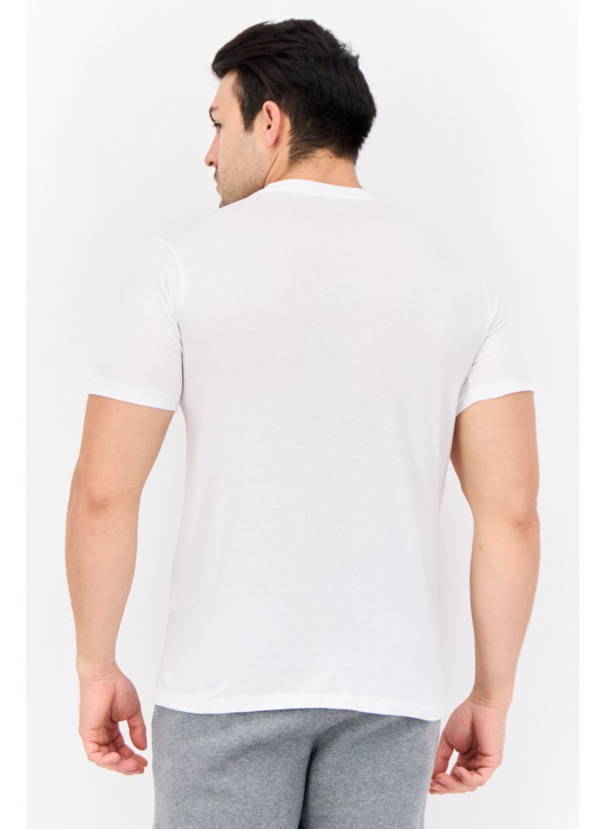 LOTTO Men Sportswear Fit Short Sleeves Running T-Shirt, White  - Image 2