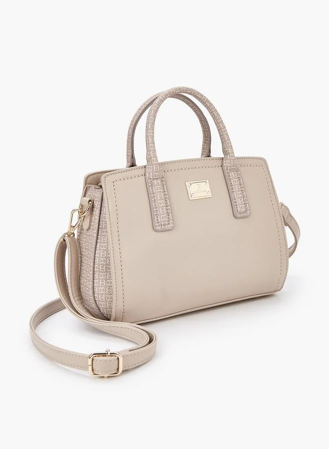 Flora Bella By Shoexpress Monogram Print Tote Bag with Detachable Strap