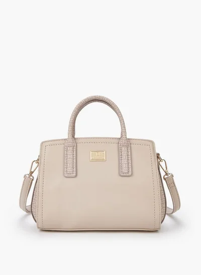 Flora Bella By Shoexpress Monogram Print Tote Bag with Detachable Strap