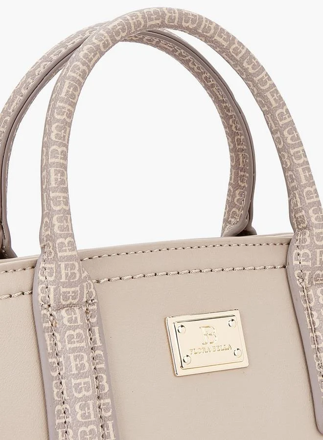 Flora Bella By Shoexpress Monogram Print Tote Bag with Detachable Strap