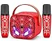 Webspidee Mini Karaoke Machine Toys Gifts Kids Toys Easter Birthday Gifts for 4 5 6 7 8 9 Years Old Girl Boy Basket Stuffers LED Portable Bluetooth Speaker with 2 Wireless Microphone Girl Gift Age 312 - Image 3