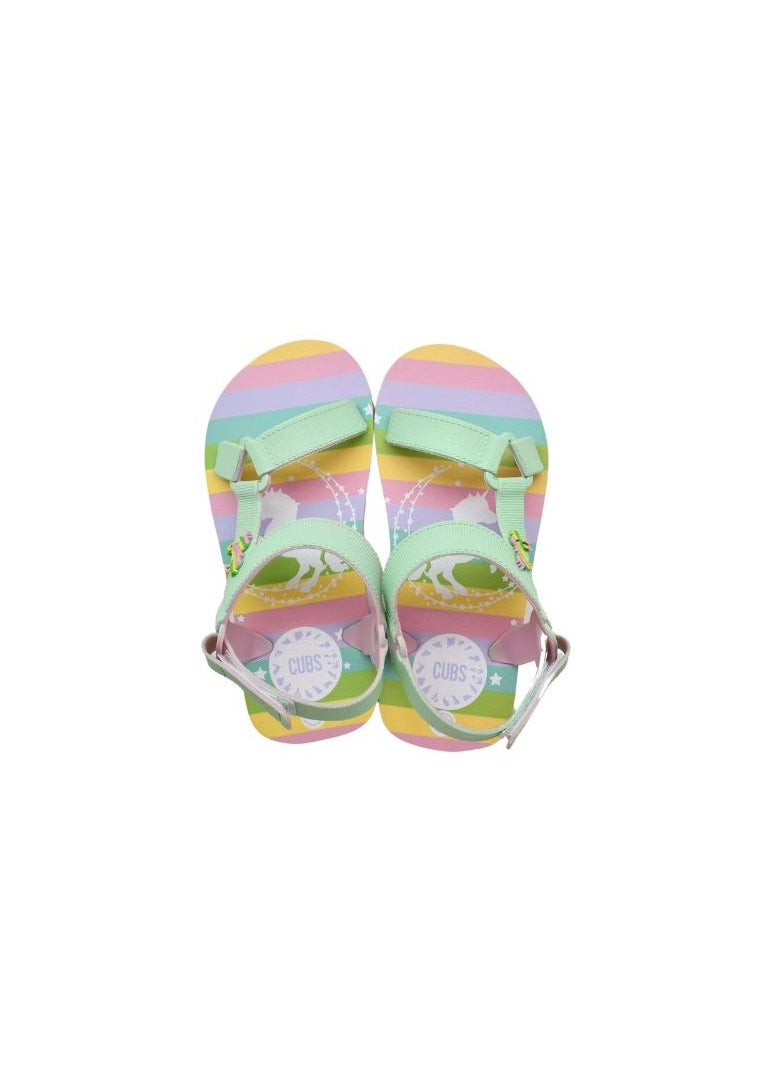CUBS - Raibow Unicorn Mint Girls Sling CUBS Sandal 28 - Image 1