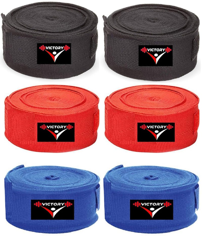 India Best Boxing Hand Wrap (Black+Red+Blue)
