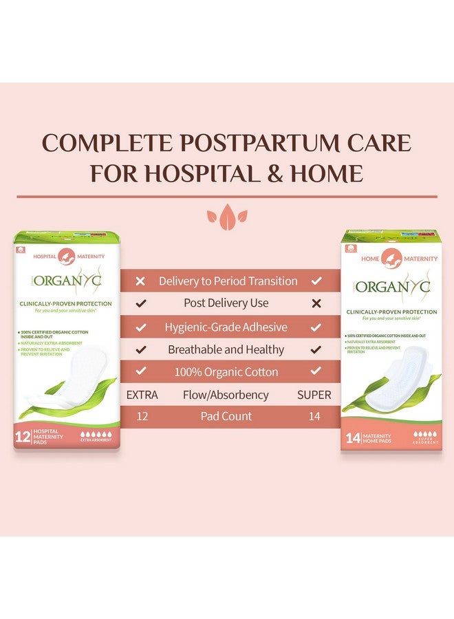 Organyc Hospital Postpartum Pads, 100% Certified Organic Cotton Pads for Women, Large Pads for First Days After Delivery, 12 Counts - Image 5