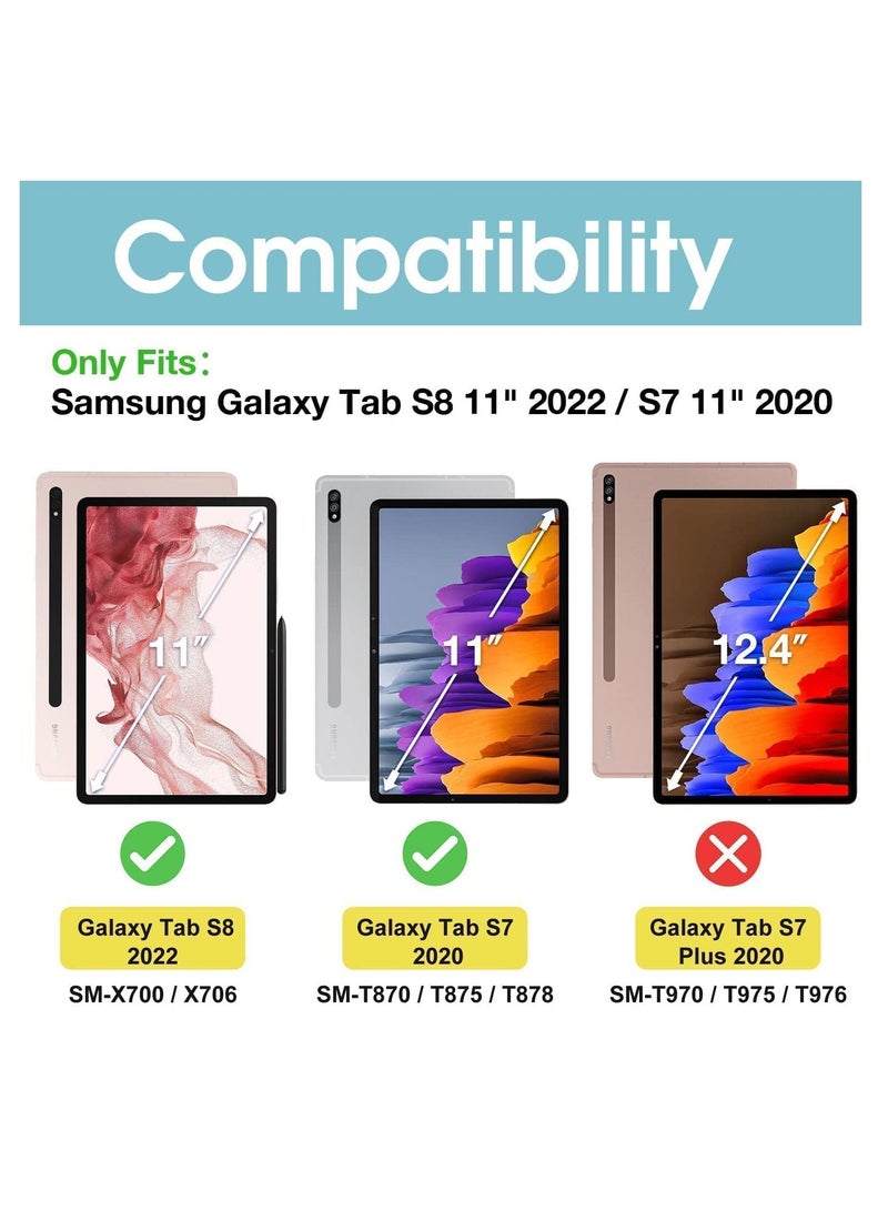 Procases Galaxy Tab S8 Tab S7 11 inch Case Protective Slim Case Folio Hard Back Stand Smart Cover Navy - Image 2