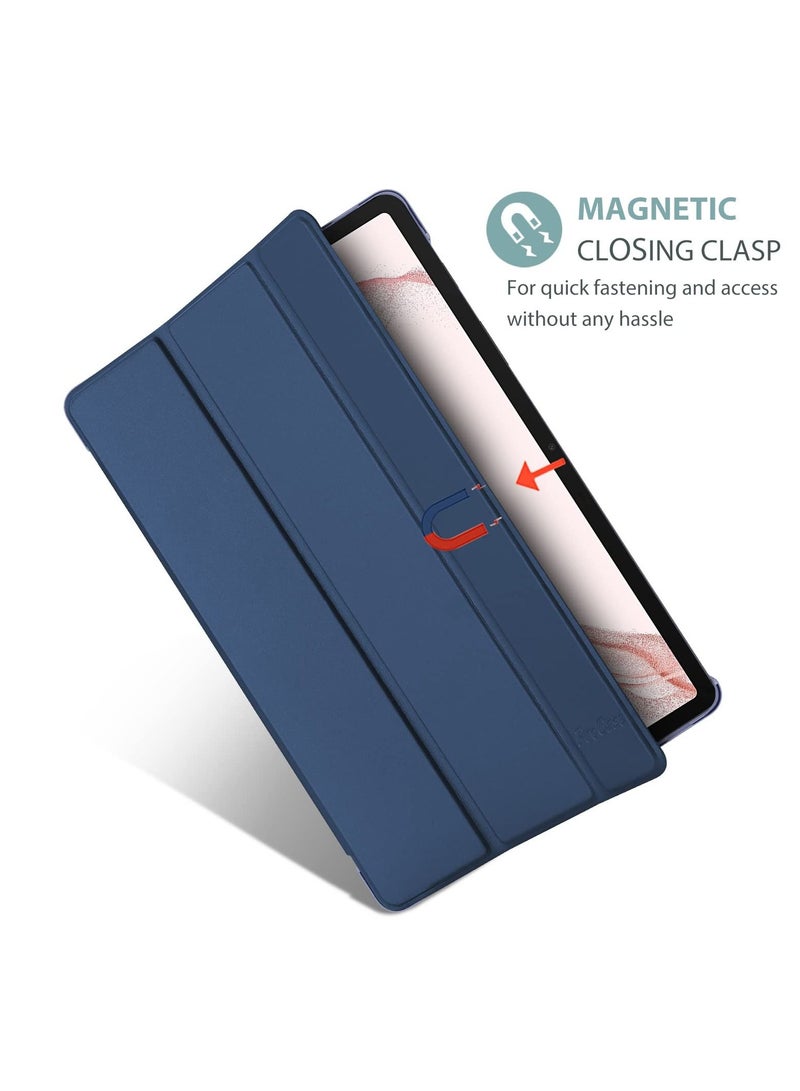 Procases Galaxy Tab S8 Tab S7 11 inch Case Protective Slim Case Folio Hard Back Stand Smart Cover Navy - Image 5