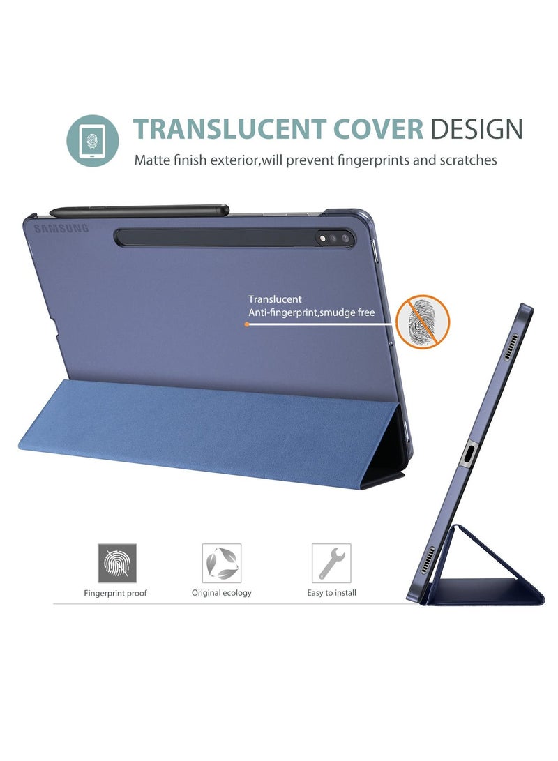 Procases Galaxy Tab S8 Tab S7 11 inch Case Protective Slim Case Folio Hard Back Stand Smart Cover Navy - Image 4