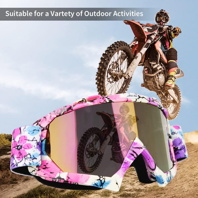 JAMIEWIN Motocross Goggles - ATV Dirt Bike Motorcycle UTV MX Offroad Riding Goggles with Anti UV, Dustproof, Anti Fog Lenses for Men, Women, Youth & Kids - Image 2