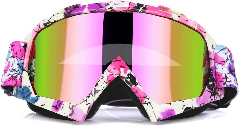 JAMIEWIN Motocross Goggles - ATV Dirt Bike Motorcycle UTV MX Offroad Riding Goggles with Anti UV, Dustproof, Anti Fog Lenses for Men, Women, Youth & Kids - Image 1