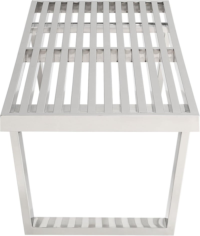 Modway Sauna Stainless Steel 4 Bench in Silver - Image 4