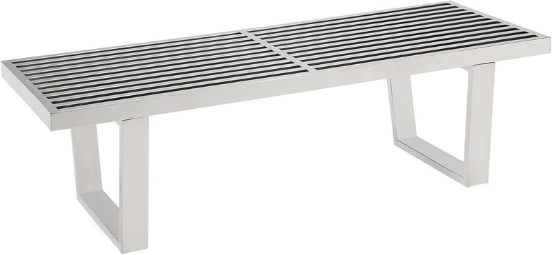 Modway Sauna Stainless Steel 4 Bench in Silver - Image 2