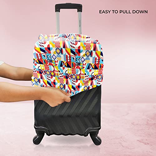 Nasher Miles Polyester 75 cm (28 Inch) Large Protective Luggage Cover - Block Design - Image 3