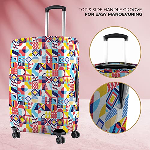 Nasher Miles Polyester 75 cm (28 Inch) Large Protective Luggage Cover - Block Design - Image 4
